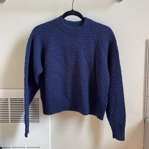 Lululemon cropped navy knit sweater — Like new, size 6